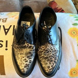 Dr Martens black/leopard creepers